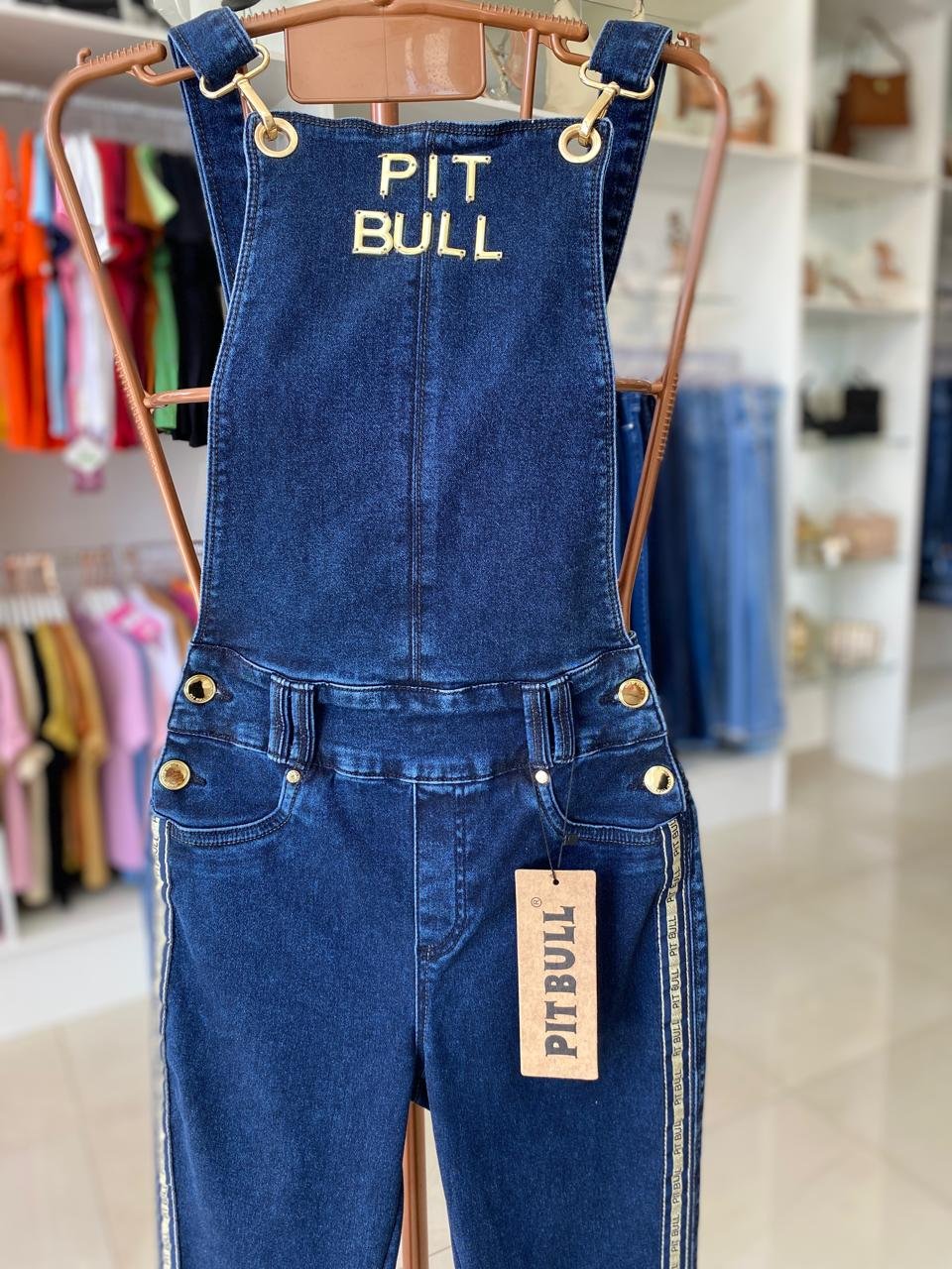 Jardineira Longa Jeans Pit Bull – Azul Escuro TAM 38 - Imagem 2