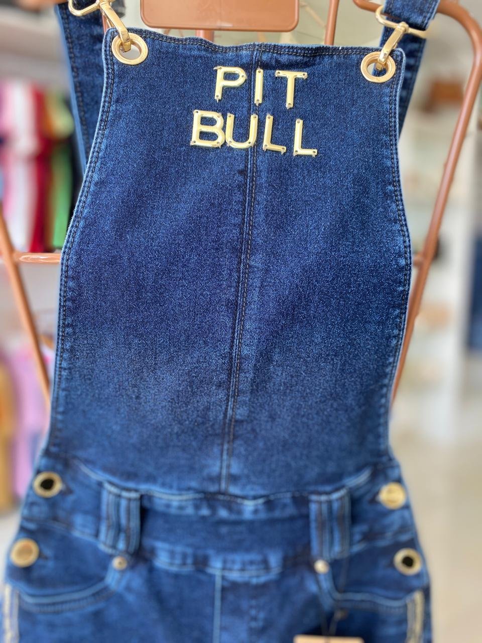Jardineira Longa Jeans Pit Bull – Azul Escuro TAM 38 - Imagem 3