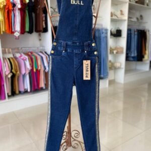 Jardineira Longa Jeans Pit Bull – Azul Escuro TAM 38