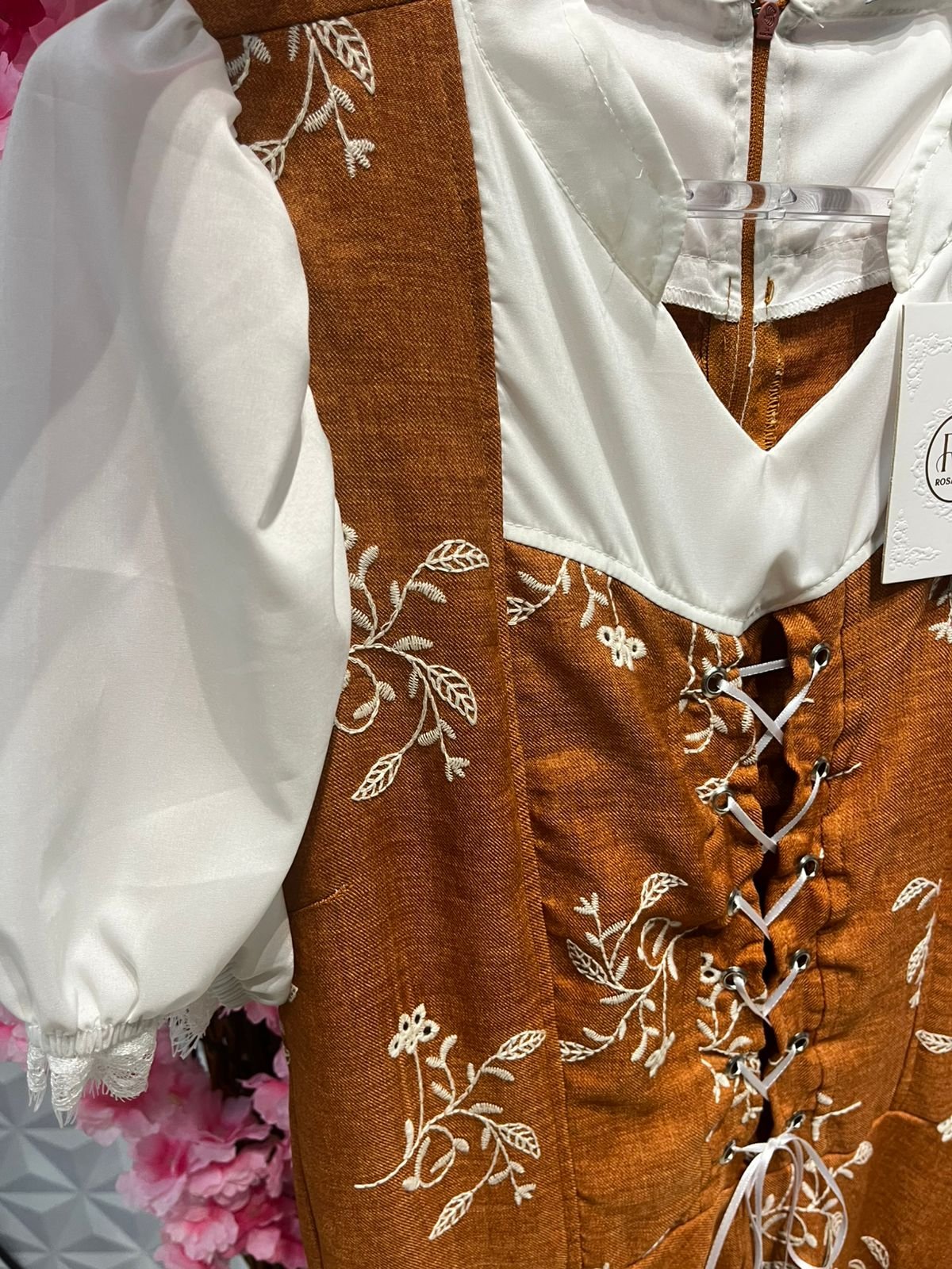 VESTIDO MIDI BORDADO MANGA PRINCESA - Imagem 4