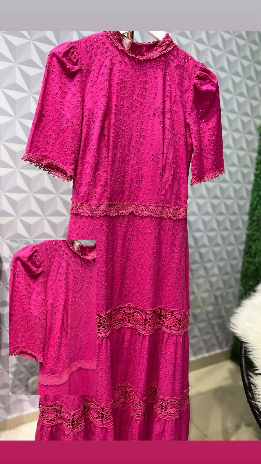 VESTIDO MIDI EM LAISE E GUIPIR - Imagem 2
