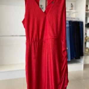 Vestido Vermelho Plus Size em Lurex Jannaira TAM G1