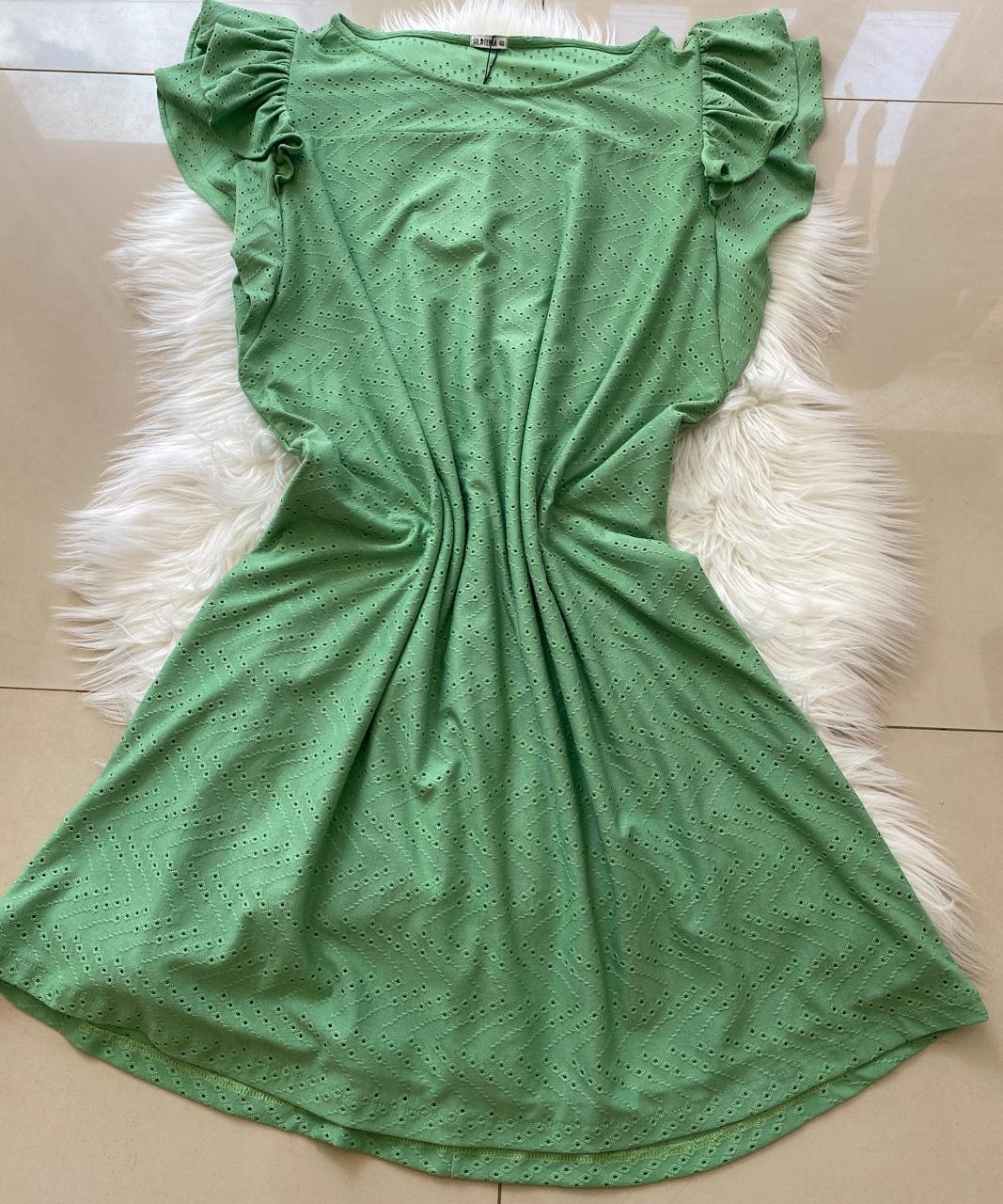 Vestido Verde Plus Size com Babado na Manga – Sol da Terra TAM G2