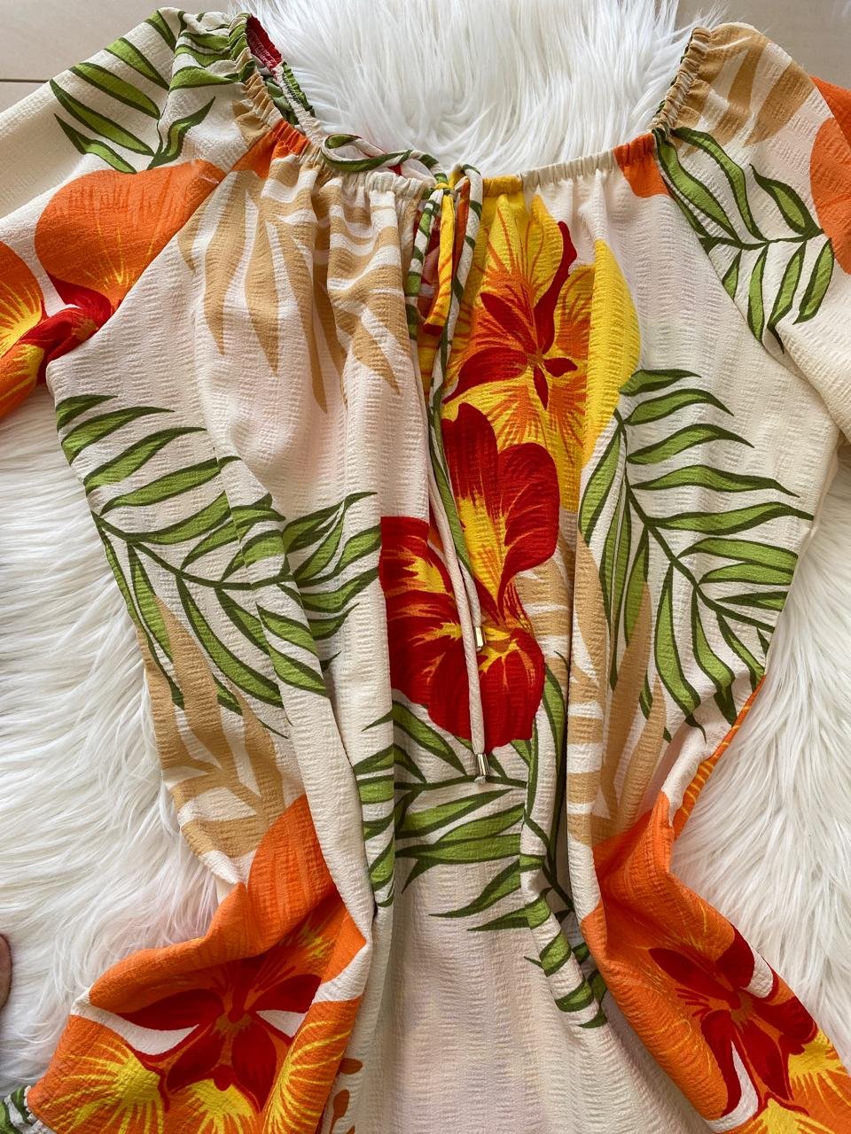 Vestido Plus Size Crepe Ombro a Ombro Zenite – Laranja TAM P - Imagem 2