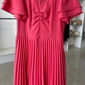 Vestido Rosa Plissado com Forro – Sol da Terra TAM M