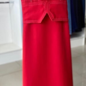 Vestido Taier Vermelho com Detalhes de Costura – Space Girls TAM M