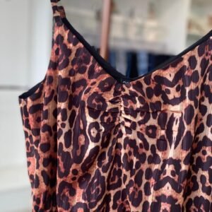 Vestido Longuete Estampado Onça – Marrom TAM M
