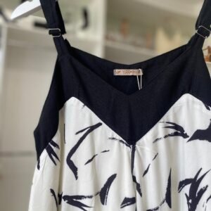 Vestido Florido Preto e Branco – Vizoo TAM P