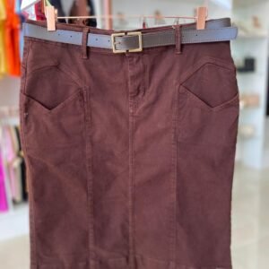 Saia Midi Larissa – Marrom