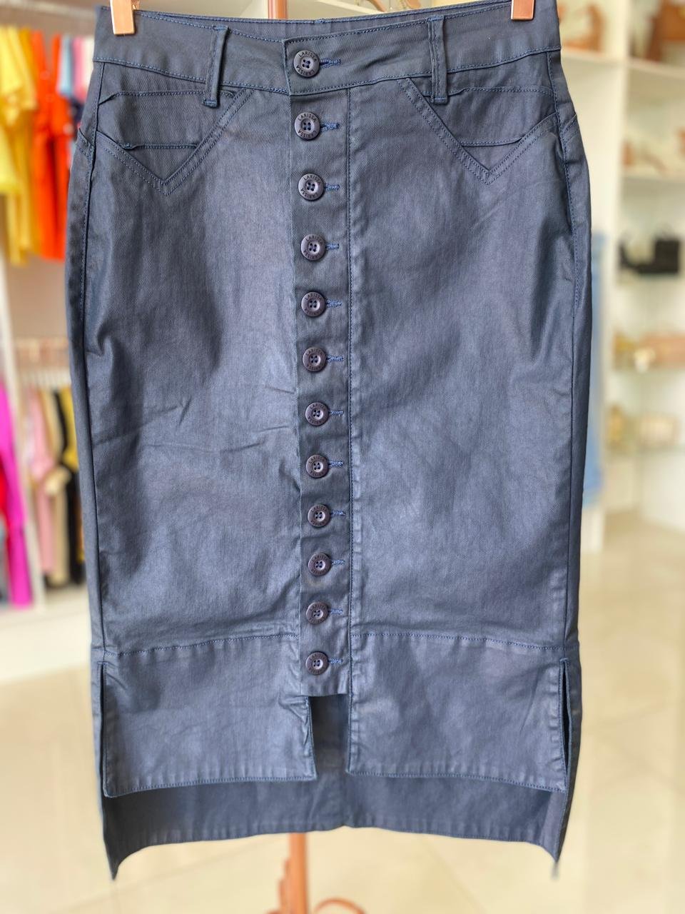 Saia Midi Larissa – Azul Escuro