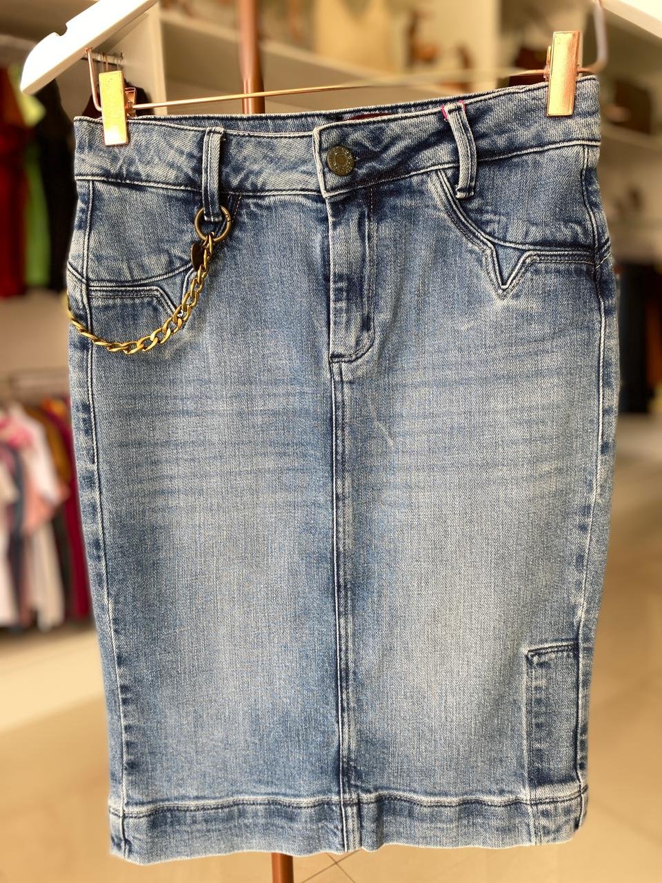Saia Larissa – Jeans Claro TAM 38