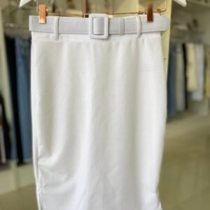 Saia Longete Danutta – Branca com Cinto