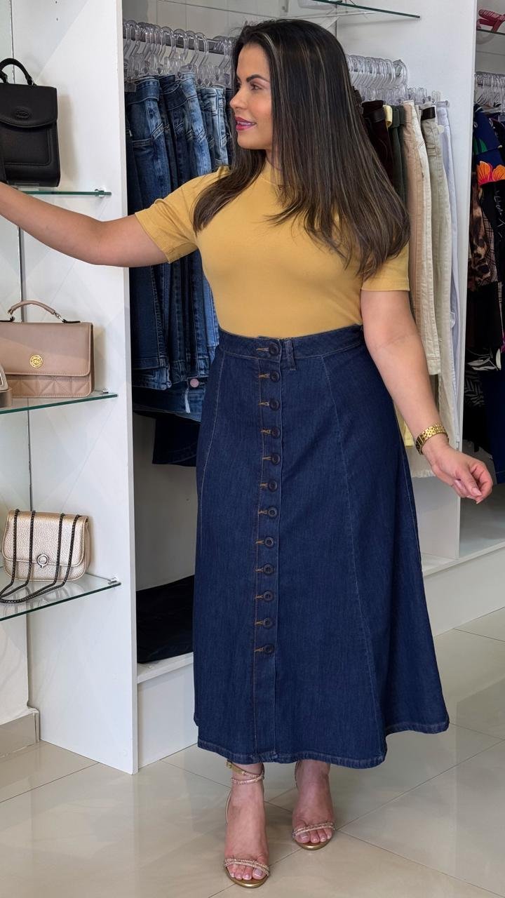 Saia Midi Larissa – Azul TAM 44