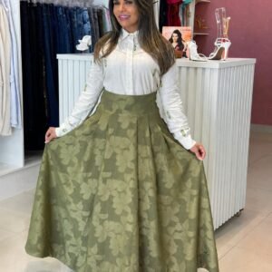 SAIA MIDI NA COR VERDE